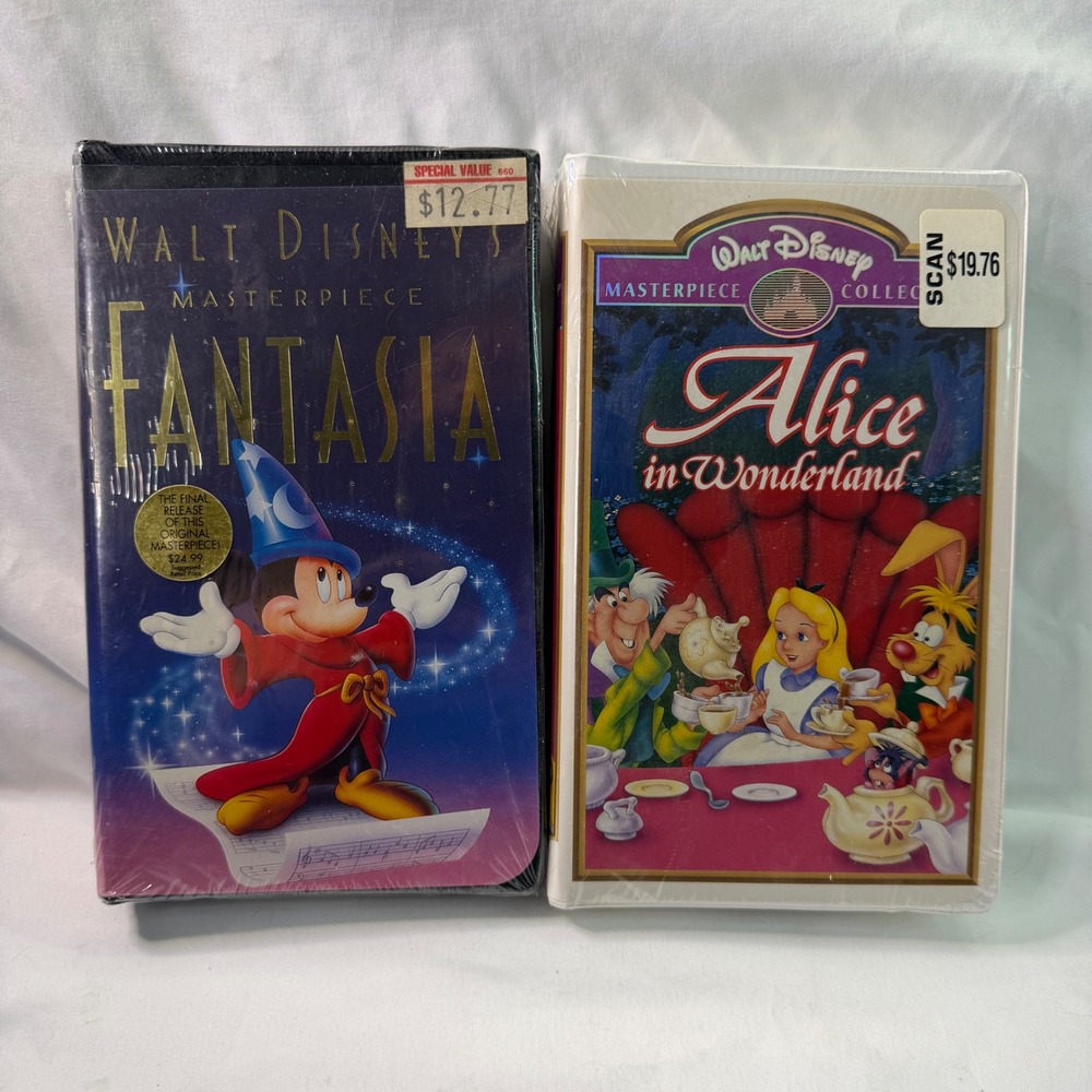 Disney Masterpiece Collection VHS Lot Fantasia Alice in Wonderland Sealed New